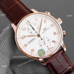 AAA Replica IWC Portuguese Rose Gold White Watches Swiss 7750 Chronograph_th.jpg